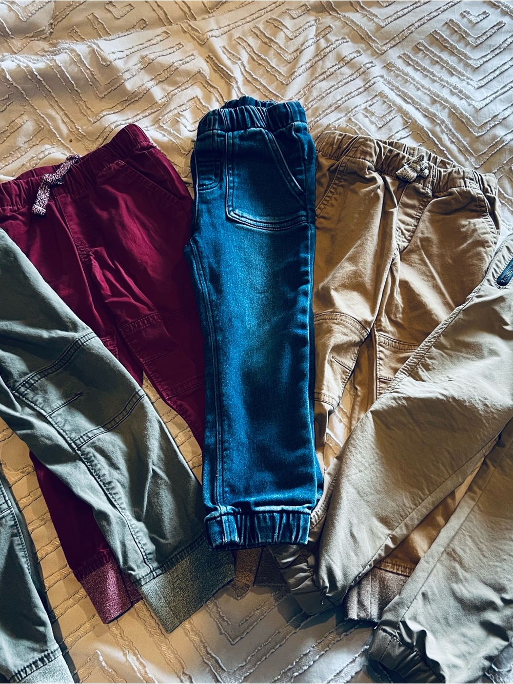 Cat & Jack Elastic Waist Jogger Pants - Blue, Burgundy, Olive, Tan 3t